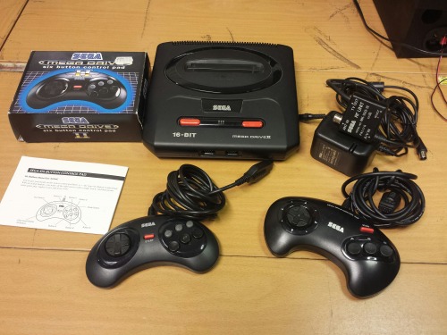 Sega Mega Drive 2 MK-1631-50 Gaming Console, 1993 With Sega RF Unit MK-1633-18