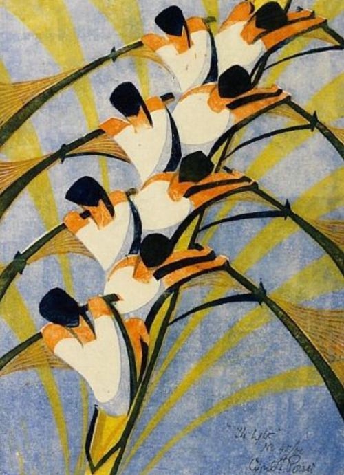 nobrashfestivity:Cyril Edward Power, The Eight, Linocut, 1930