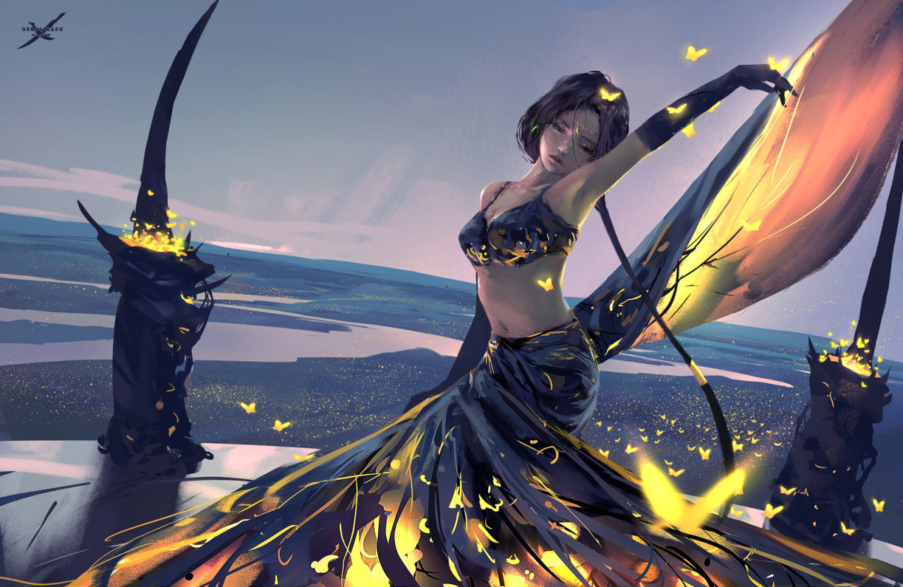 Aeolian dance by wlop 
