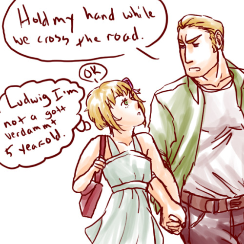 ludwigplayingthetrombone: I want more Luddy Lilli interaction. He’d treat her like a little si