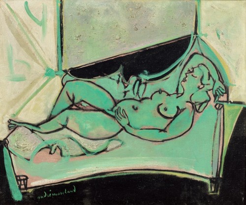 amare-habeo:André Marchand (French, 1907-1997)The sleep, N/DOil on canvas, 54 x 65 cm