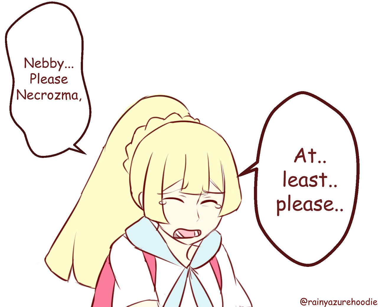 rainyazurehoodie: No matter what reality, Lillie demands Nebby in bag. 
