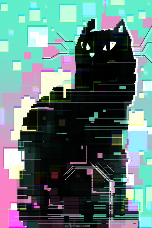 GLITCHKITTY  On ongoing art experiment, with my OC Catlump.