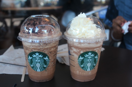 preachcats:  cookies and cream and mocha frapps at mission bay :) 