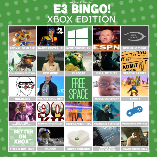 skullomania: MY E3 BINGO CARDS ARE DONE!!! The Best/Worst Religious Holiday deserves the The Best/Wo