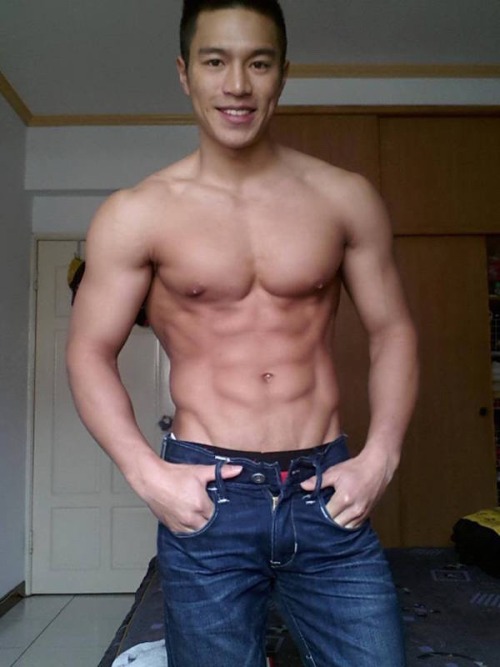 xclusiv4ejc:  Who is this #Asian #MuscularDemigod?   He is Yi Tin Chen, a 26-year-old living in Taipei. Honour as The Hottest Bean Curd Seller, a promotional model, a muscle worshipper, a dog lover and good connection with babies.  What more could you