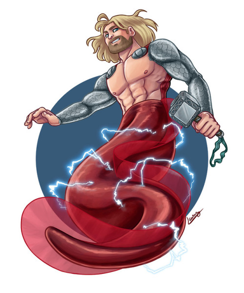 Mervengers Part 5 - Thor <3  Did both past and future versions because I had to show my favorite 