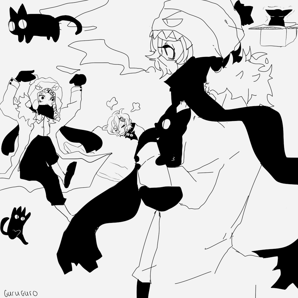 guruguro:  he found a cat 