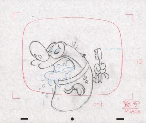 moonmanunit42:  Layout drawings from “Ren’s Toothache”, I found some of these from a website that specialises in selling animation art centred around dental hygiene. 