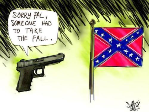 Basically, yeah. That flag is hideous but it also served as a nice distraction for the NRA.