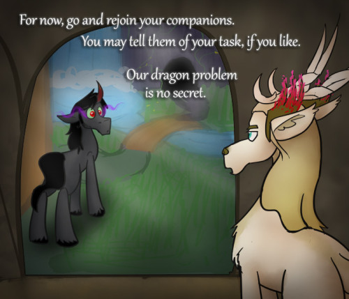 ask-king-sombra:  Air quotes are an ancient tool used only by the most wise, mysterious and sarcastic.  …oh damn. I really liked these elk characters at first but I’m really starting to get uncomfortable with their leader. >: