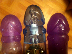 lilacghost:  You guys. Look at these faces I discovered on the back of some of my vibrators. WHY?!? My boyfriend and I were dying last night when I noticed them. How unobservant am I that I didn’t notice that I was fucking myself with Mrs. Butterworth.