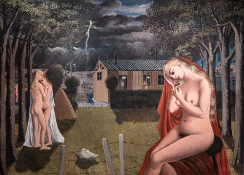 amare-habeo:Paul Delvaux (Belgian, 1897-1994)The Storm, 1962Oil on canvas, 108 x 150 cm 