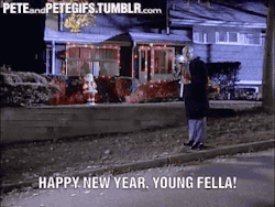 peteandpetegifs:  peteandpetegifs:  “Happy new year, young fella!”“Chew my lint, grandpa!”  Bite the wind, 2015! Happy new year, blowholes. 