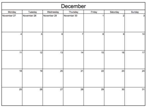 Basic calendar design I use for all of our shows. I like this because its simple and prints well lan