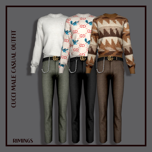  [RIMINGS] Gucci Male Casual Outfit - TOP / BOTTOM- NEW MESH- ALL LODS- NORMAL MAP / SPECULAR MAP- 2