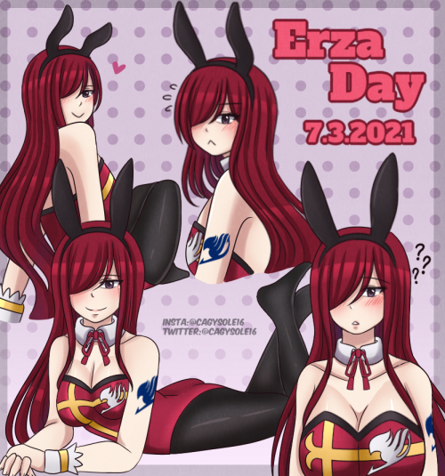 Happy Erza Day!❤️⚔️I’m a bit upset because I wasn’t able to finish this before July 3 was over but o