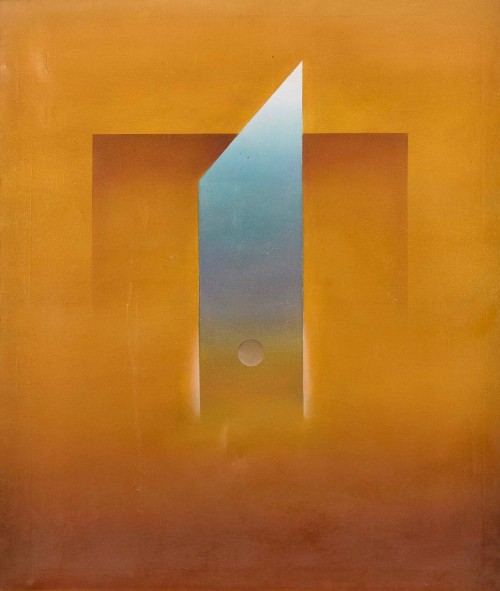 Bimal Dasgupta (1917-1995) — Abstraction  (oil on canvas, 1990)