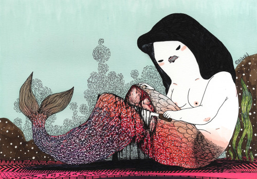 redlipstickresurrected: Alice HJ aka Ji Won Hwang aka Michelle HJ aka Mono Finger aka Garakyi 황지 (Korean, based Seoul, South Korea) - 1: Boil, 2013  2: Plaything, 2013  3: Straightforward Tale Princess, 2013  4: Patience Little Mermaid, 2013