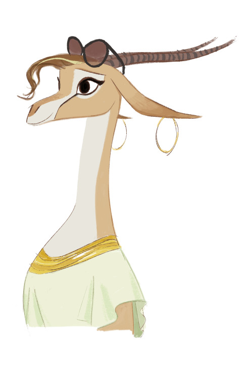 shiyoonkim:  some early iterations of Gazelle for Zootopia! 
