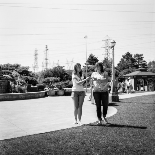 Chimping at the Floral Clock - shot with a Kowa Six (medium format 6x6 with leaf shuttered lenses), 