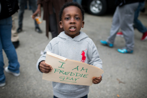 alwayspapadouche:  Freddie Gray protestBaltimore CityApril 22, 2015[Shawn Hubbard]