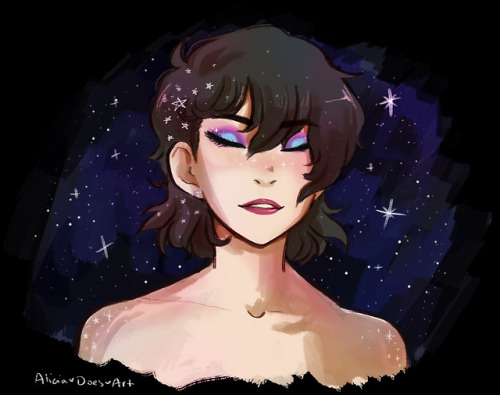 alicia-does-art:Sooo I had to drop everything to draw Keith in @flawlesskevin’s space makeup