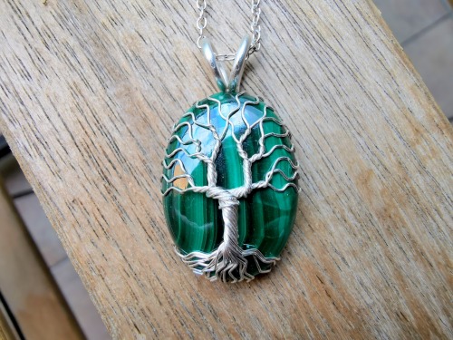 I made a new tree pendant with a malachite gemstone. Available at my Etsy shop: https://etsy.me/3eyc