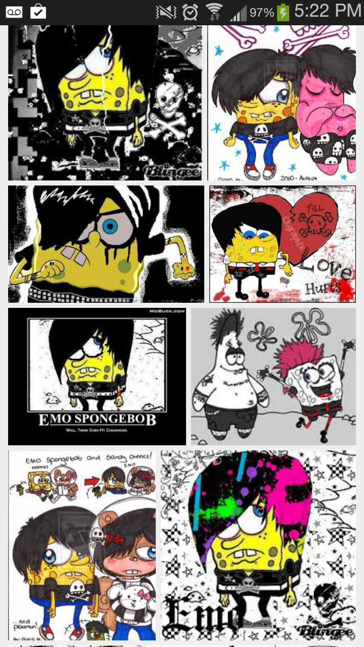 SpongeBob Emo  Emo cartoons, Emo, Blingee emo