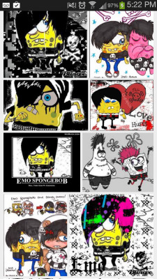 the-skyentist:  Everyone talks about disney punk edits but no one talks about emo spongebob 