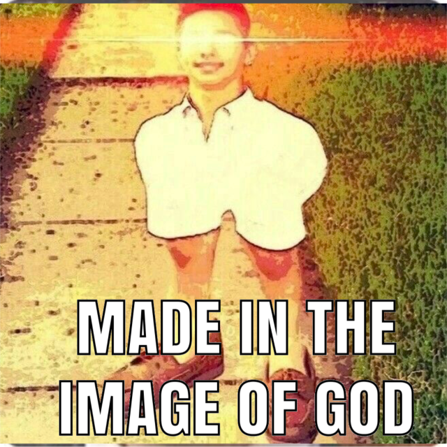 one-time-i-dreamt:People made a new meme by taking smear frames of cartoons and moments in movies (only humans tho) where people were extreme and captioned them “Made in the image of God” and it was basically this: