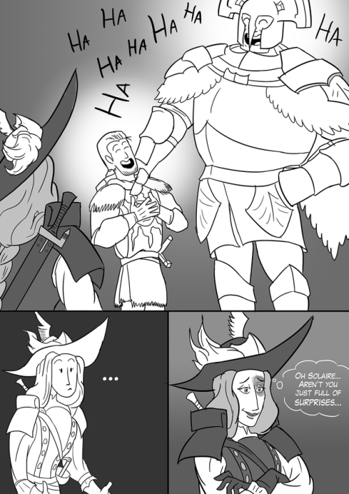 nazrigar:The comic! As promised :3Set in the same AU as this pic, where Solaire is the focus charact