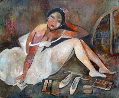 Ingmara Zalite (Latvian, *1955). Balerina relaxing.