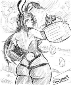 pltnm06ghost:  Oh shoot I forgot it was Jesus Day and I didn’t plan anything D: I still have 40 minutesl left over here to squeeze a bunny girl out in my timezone. Pulled a random name out of a hat and got Naga the Serpent. Happy Egg Day dudes, there