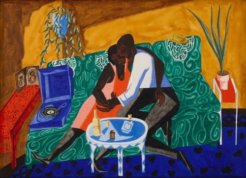 chorisarautrui:“The lovers”  Peinture de l’artiste peintre américain JacobLawrence -1946-