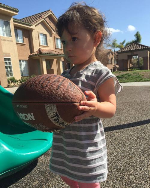 She means business#americansandtheirfootball #halfcanadian #child #californialiving