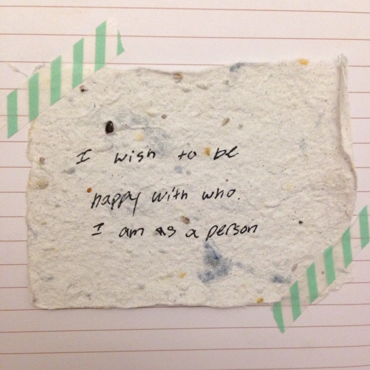 difficults:  Part of my journal written on wish paper. (04.05.14) 