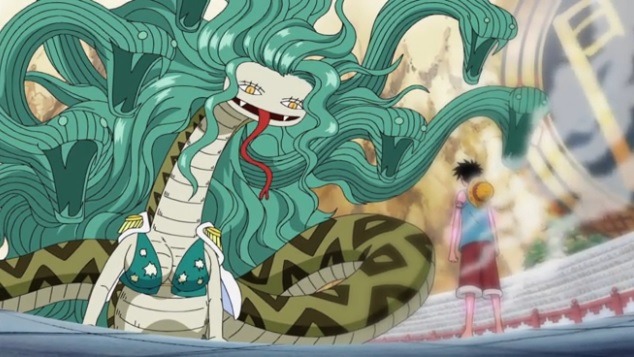 Never Watched One Piece 413 415 A Difficult Fight For Luffy The Snake