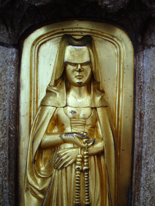 Details of the tomb chest that bears the effigy of Richard Beauchamp in the chapel he founded at St 