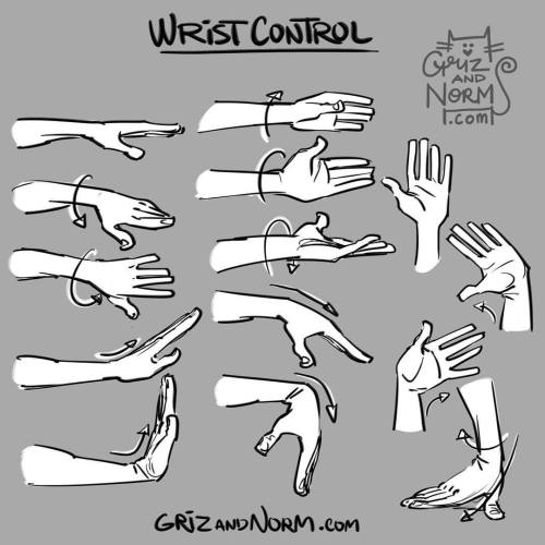 grizandnorm:  Tuesday Tip - Wrist Control An expressive hand gesture can be the exclamation point to a nice pose or gesture. We tend to forget how much mobility can be achieved through the wrist. Here’s a reminder of a few different ways the wrist can