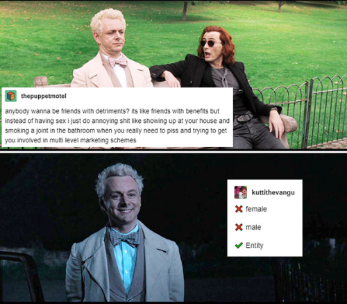 livebloggingmydescentintomadness:good omens text post meme, part 1