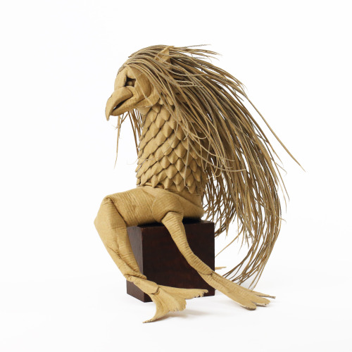 Amabie cardboard sculpture, by artist Odaka MasakiAmabie is a prophetic youkai though to appear duri