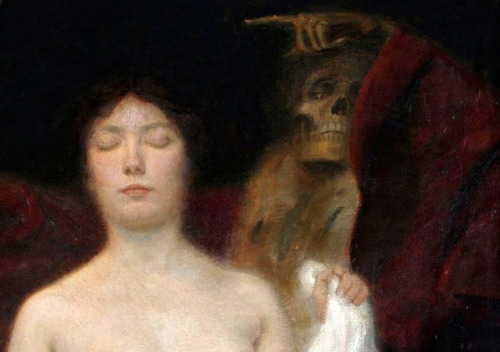 aqua-regia009: Female nude with death as a vanitas allegory (Detail), 1901.by Hermann Behrens