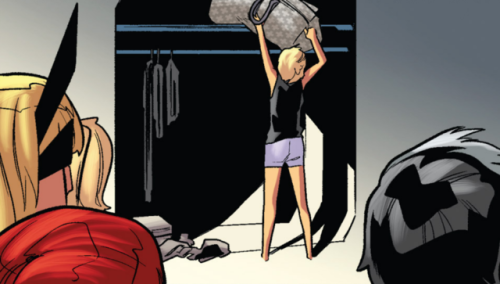 heroineimages:thesassyblacknerd:maxximoffed:We want to go shopping.Uncanny X-Men (2014) #15Emma Fros