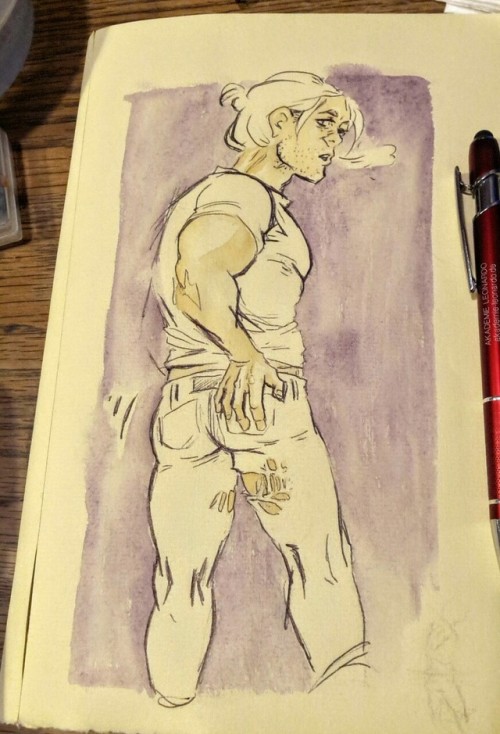 misspaperjoker:I ripped my only pair of pants today so Bucky’s suffer the same fate. Thighs of