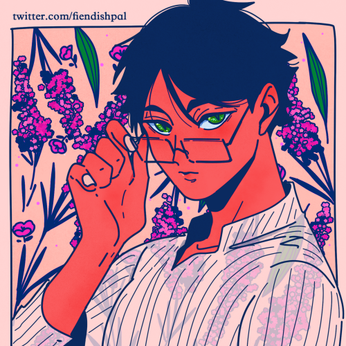 fiendishpal:akaashi in flowers, left and right