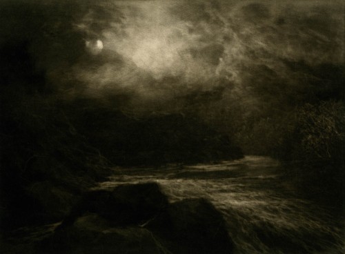 A River Landscape at Night (1898, Mezzotint) - Francis Seymour Haden [2 of 2 Versions on TLH]