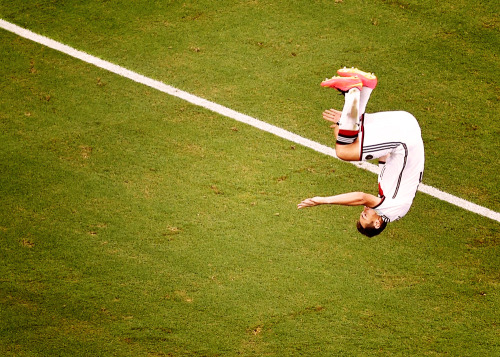 hey-key:Miroslav Klose celebrating his goal for Germany against Ghana - 21st June 2014