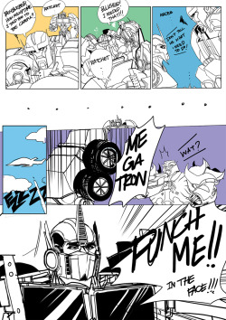 judusart:  Optimus want Ratchet attention. I plan to do a color comic but I didn’t have a time to finish so if the color version finished I’ll post it ^^~ 