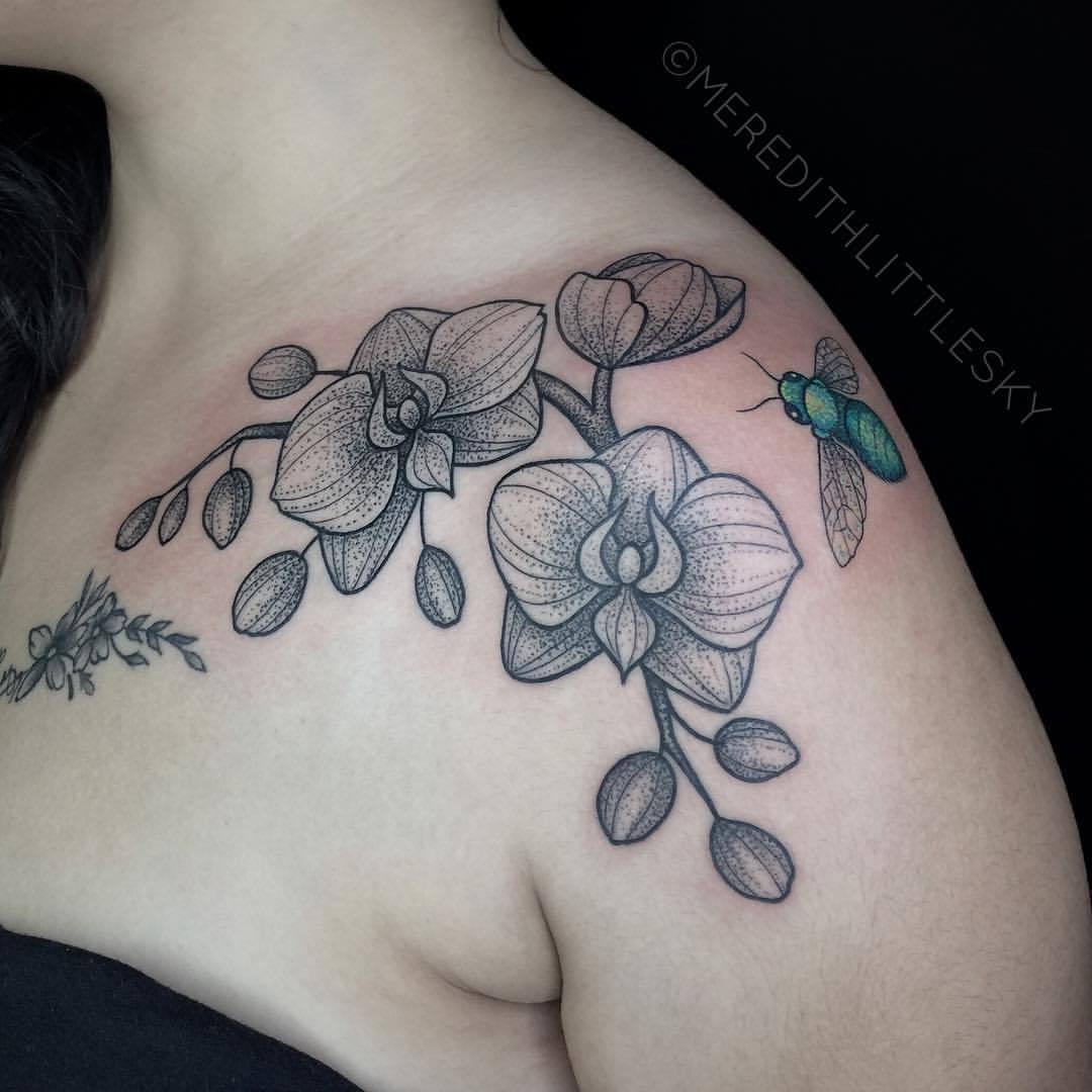 Orchidee  Orchid tattoo Shoulder tattoo Tattoos